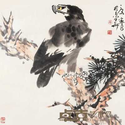 康宁 鹰 镜心 67×67cm